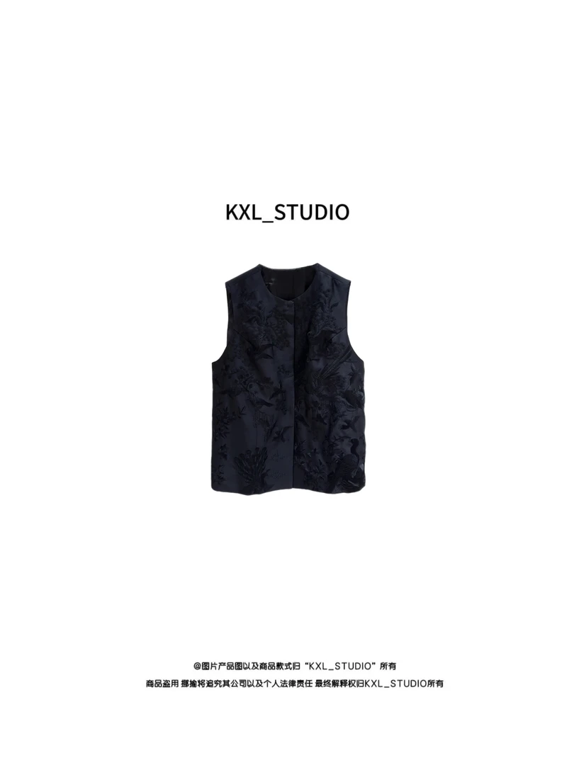 KXL-STUDIO【KELE精选】丝毛重乔绣花马甲002089