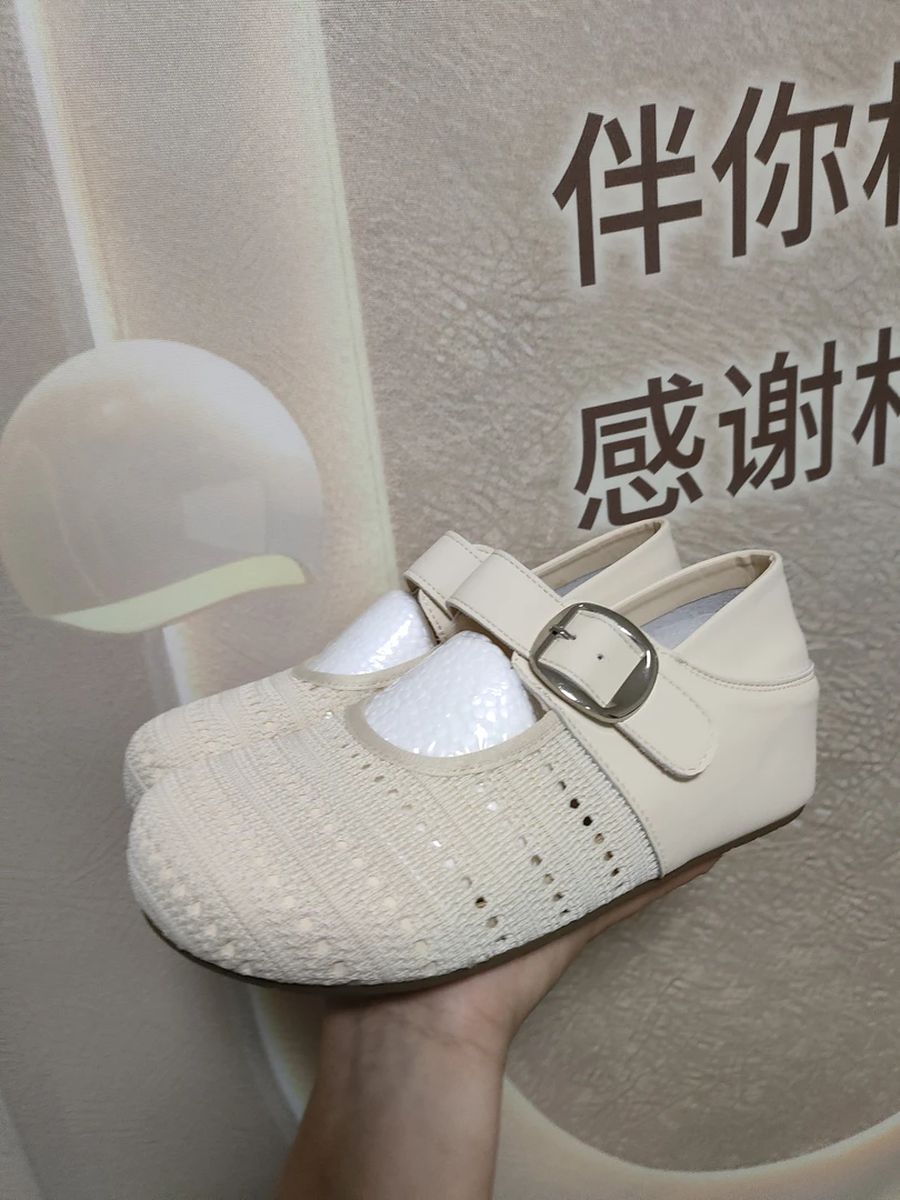 女款编织纯色包头款百搭休闲鞋踩屎感
