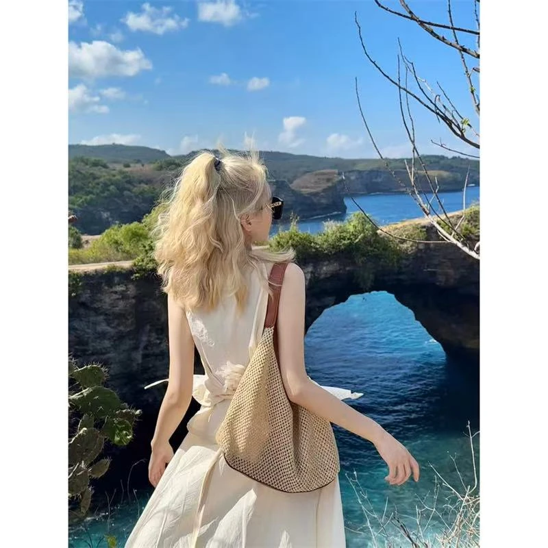 小众手工编织包女2025新款休闲托特包休闲百搭草编包大容量单肩包