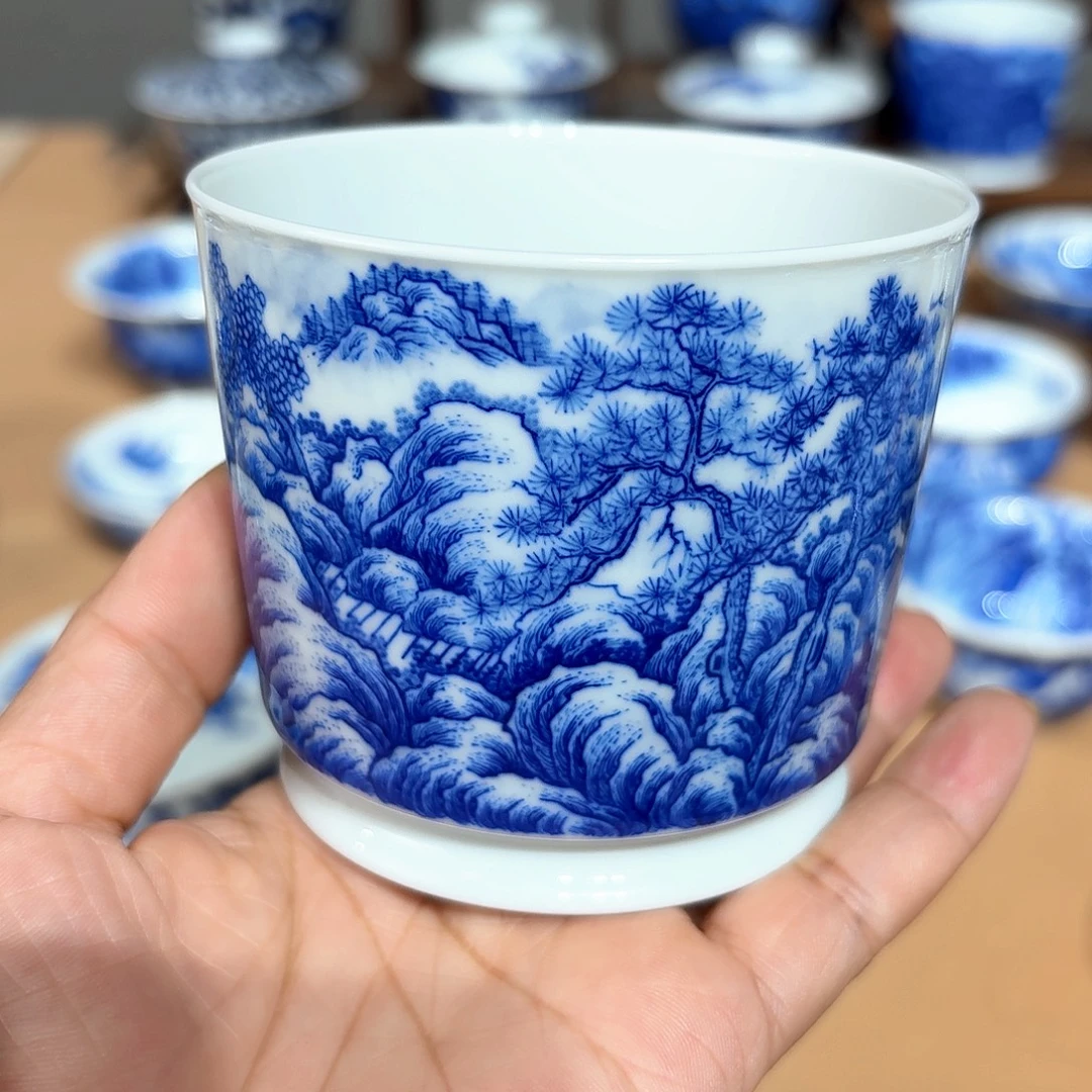 沸***腾景德镇纯手工手绘荣天杯