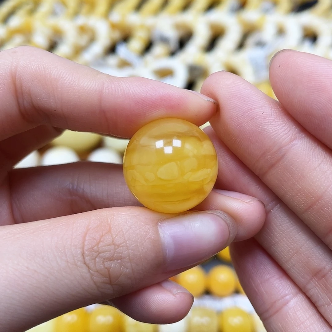 未镶嵌蜜蜡裸石圆珠19.5mm