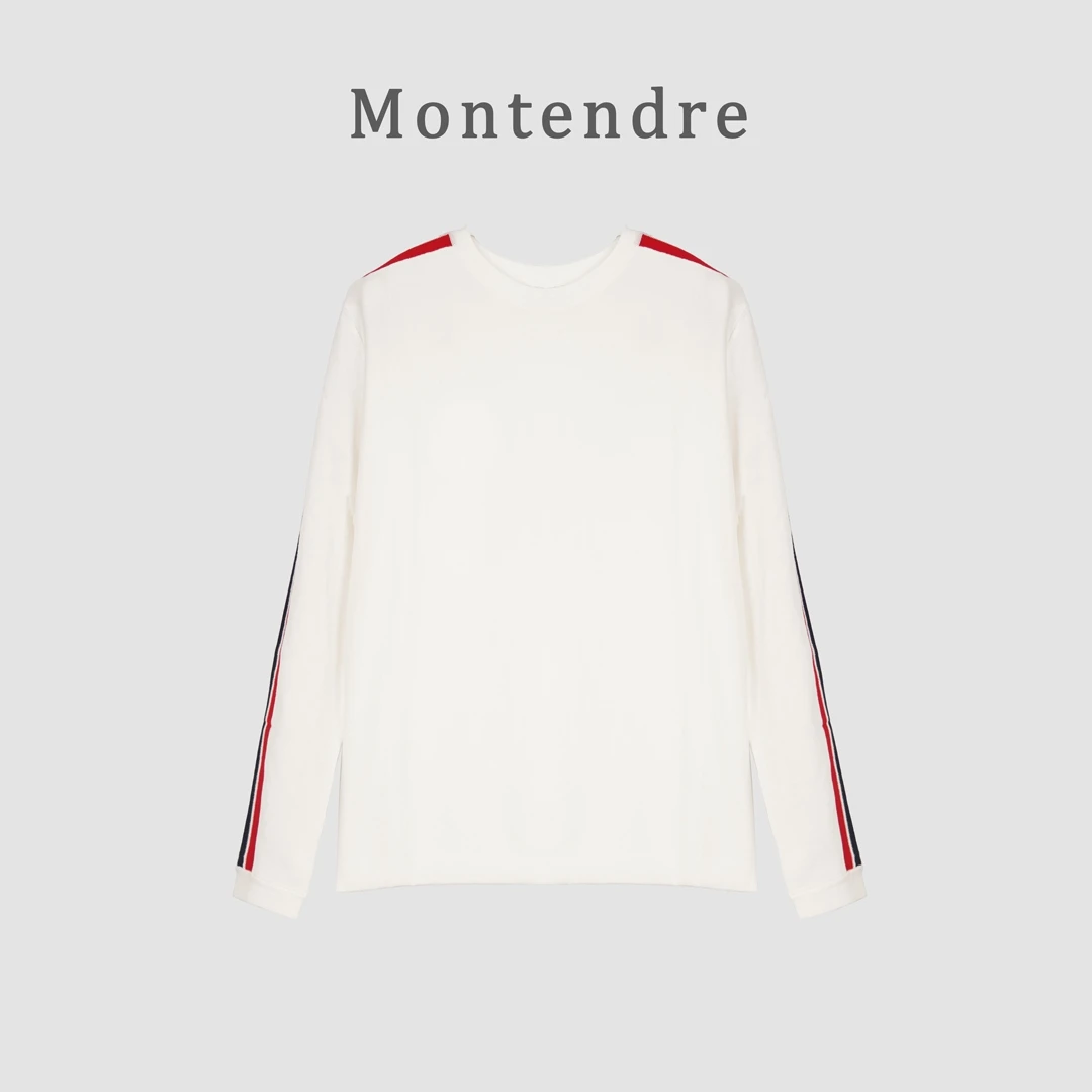 【MonTendre】H 春季新款 极简风刺绣图案套头简约时尚圆领百搭T恤