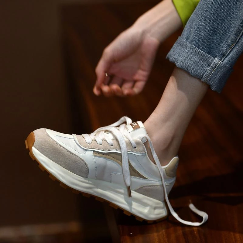 单设 厚底休闲运动鞋女华夫DS鞋 白色平底鞋女百搭小白鞋女鞋