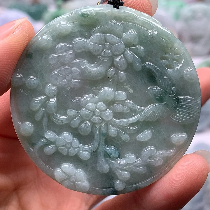 翡翠未镶嵌颈饰鸟语花香福利