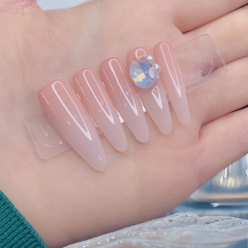 【凝蔻】S159纯欲双色乳白渐变纯手工穿戴甲