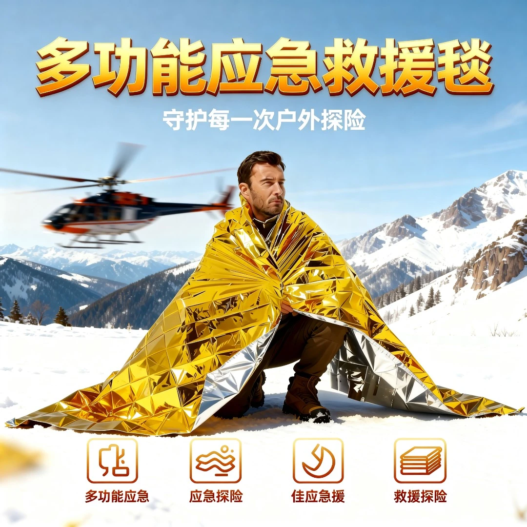 应急毯厂家直卖包邮【加厚款】救生毯聚酯薄膜毯户外野外生存