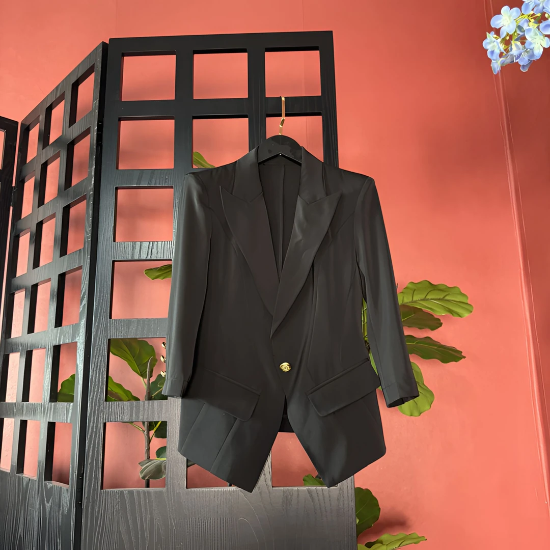 曹掌柜女士夏季新款时尚百搭短款小西装