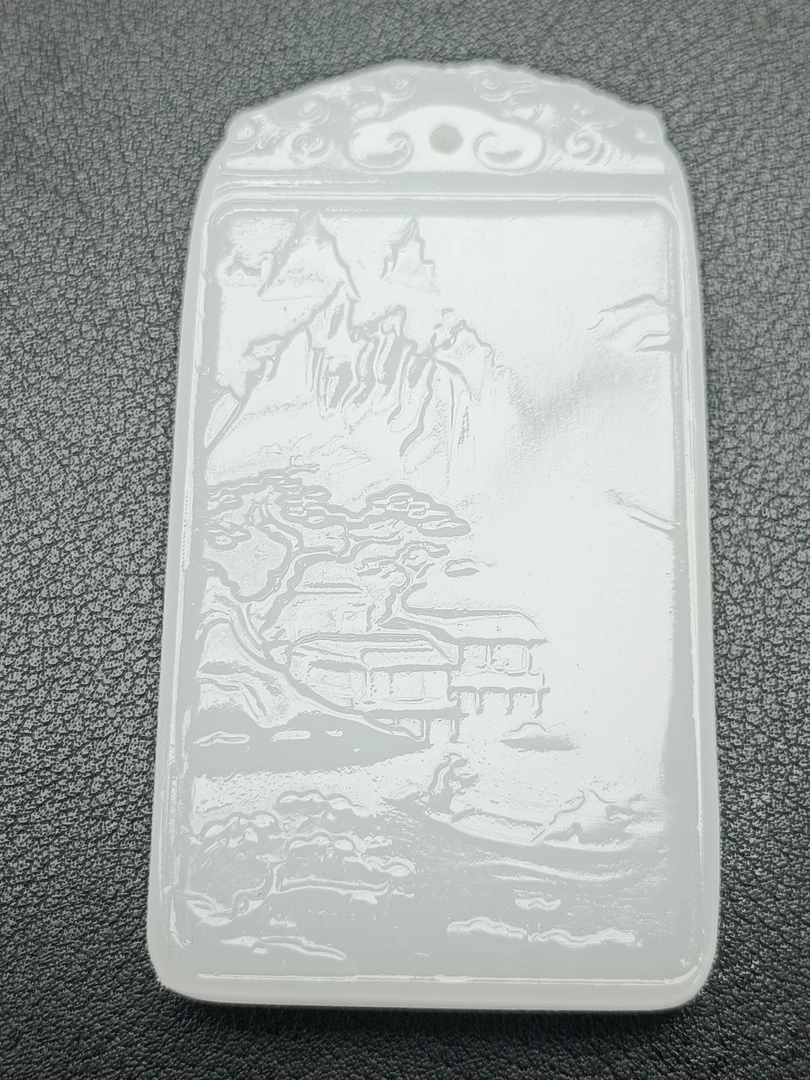 B200号-白色山水精品吊坠