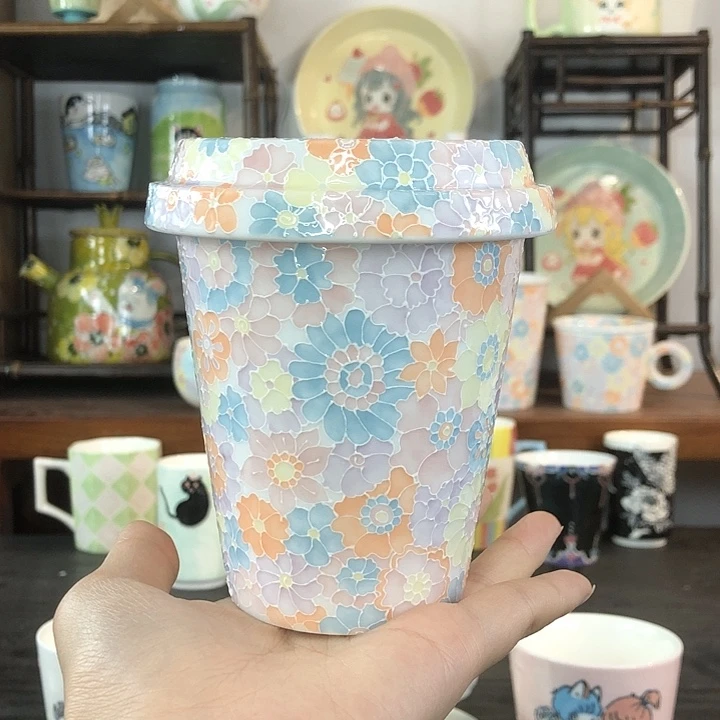 浔也手作万花带盖杯