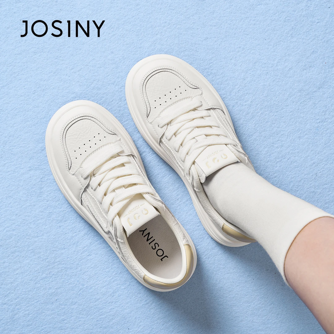 卓诗尼2025秋季新款厚底运动小白鞋时尚舒适休闲鞋潮流百搭板鞋女