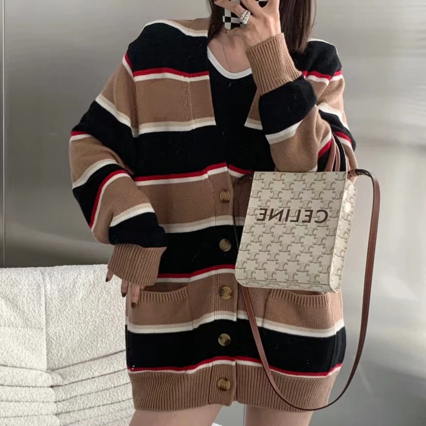 7DGZ23480 条纹针织开衫