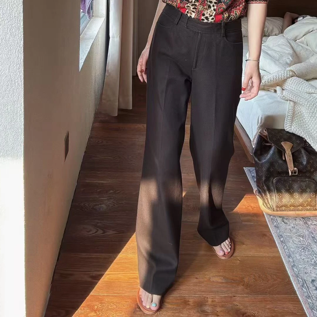 bbr/咖色直筒西裤