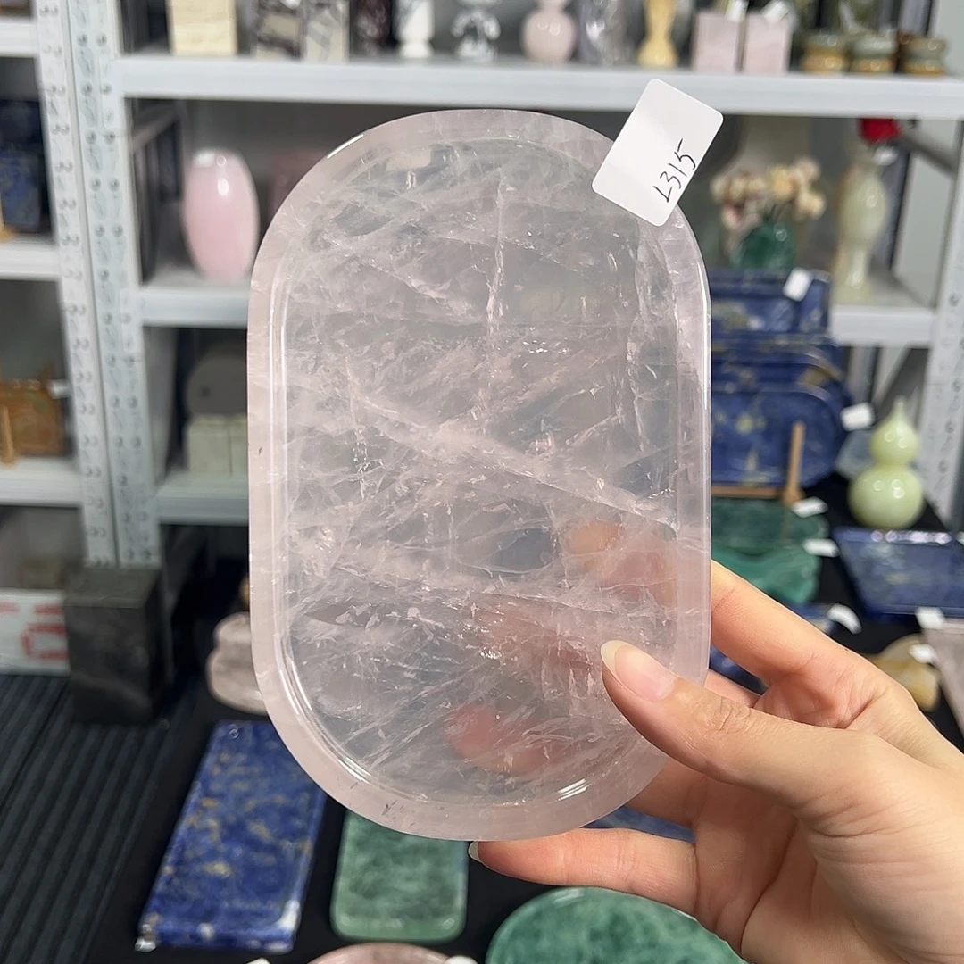 石材冰透粉水晶。     315