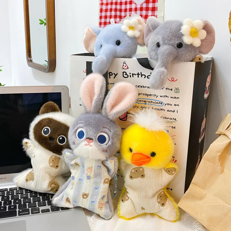 可爱毛绒安抚豆袋办公室鼠标腕垫解压玩具仿真兔子久坐舒适办公护