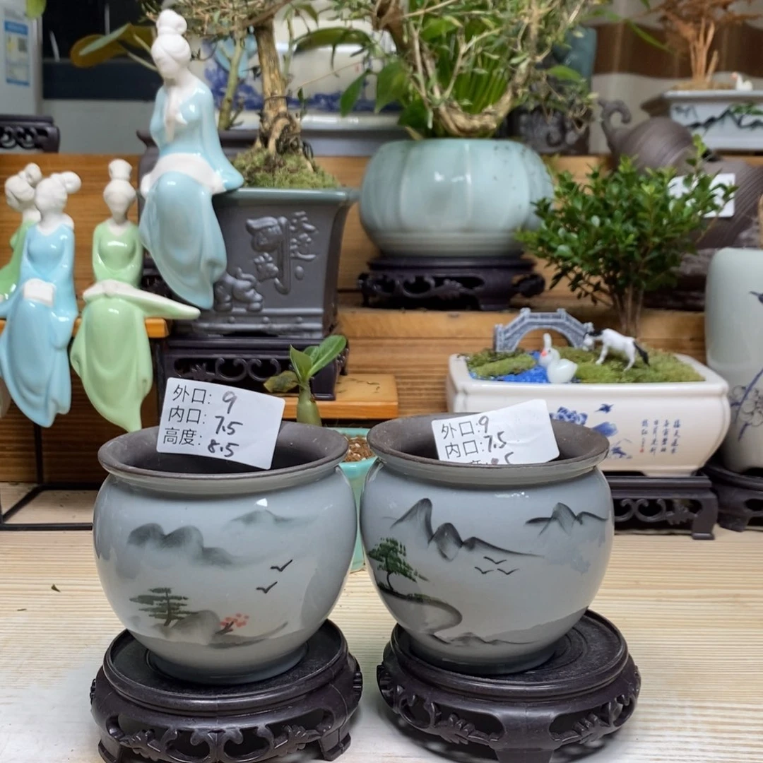 紫砂陶瓷艺术花盆陶瓷