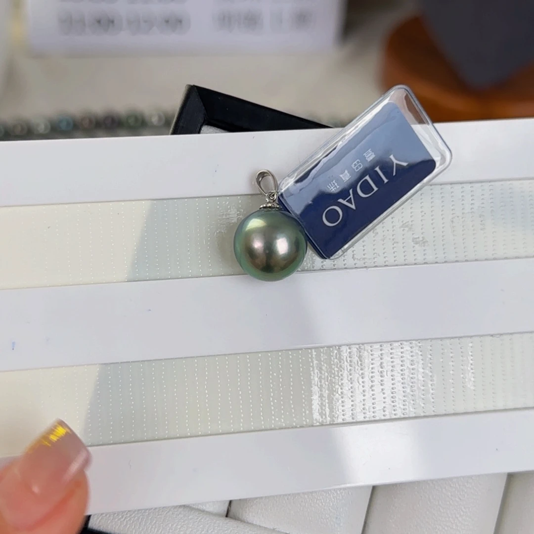 海水珍珠颈饰18K金镶嵌大溪地吊坠12.0mm可定制爱