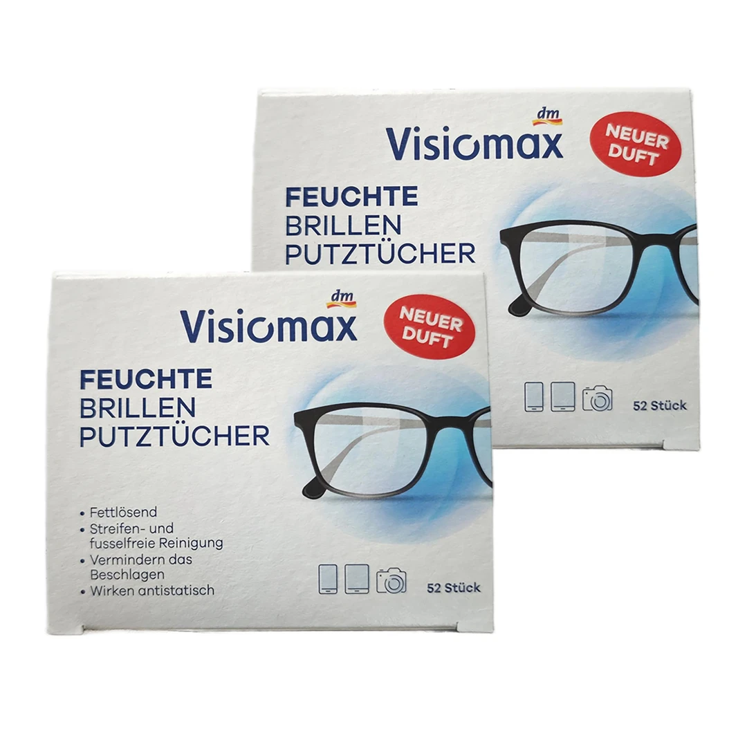 ZB【2盒】德国一次性dm擦眼镜镜头纸清洁纸湿巾52枚 7977