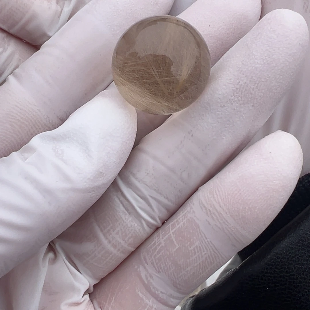 水晶发晶17.8mm单珠定制不退换未镶嵌对***机
