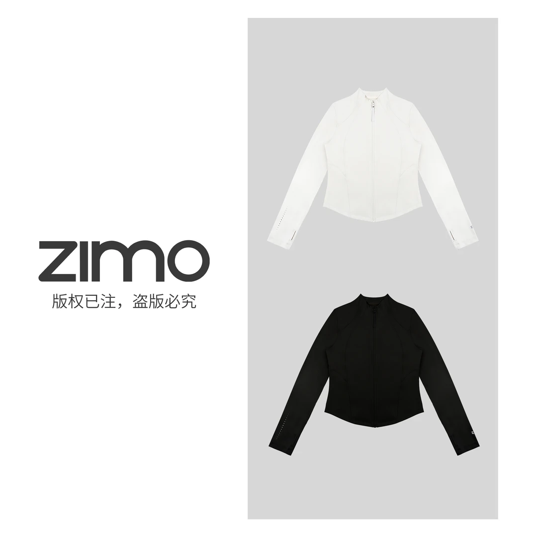 空气层无帽拉链外套078-zimo-瑜伽健身瑜伽服YFWT078