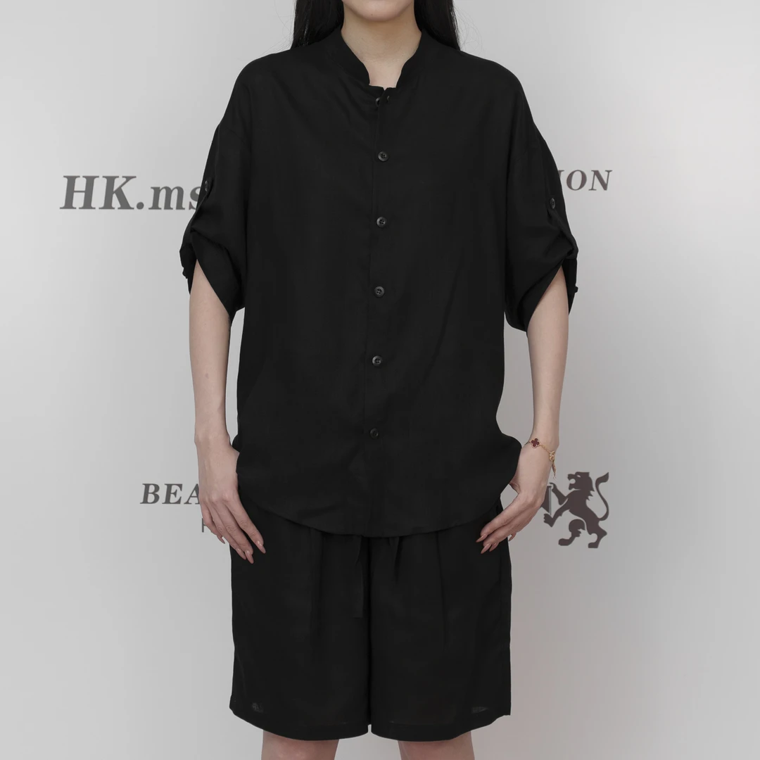 2025H·K美狮潮牌时尚港风夏季直筒速干抽绳百搭休闲套装