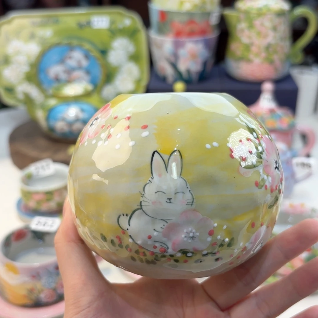 景德镇手绘高温釉下彩陶瓷茶具
