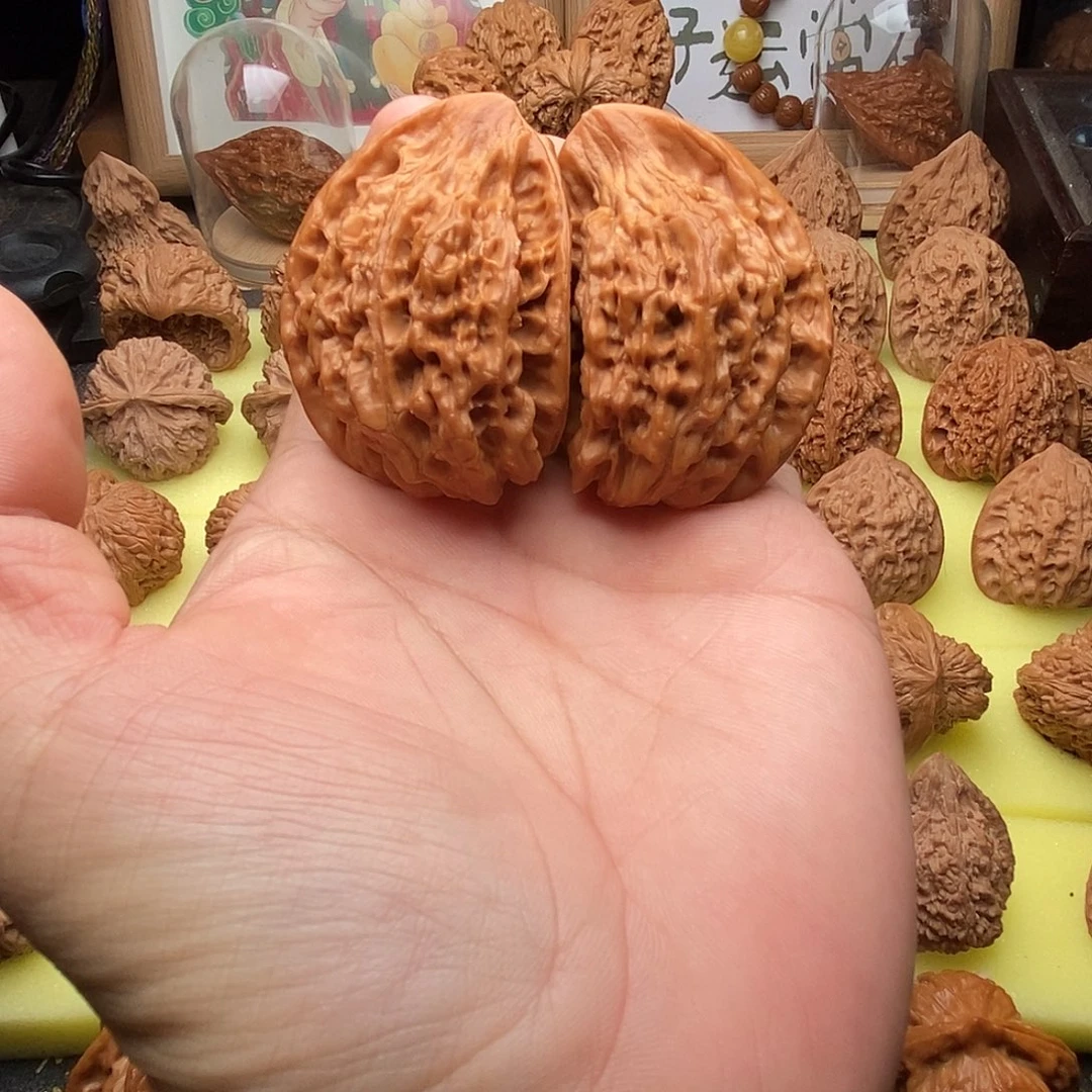 文玩核桃把件官帽半壁73