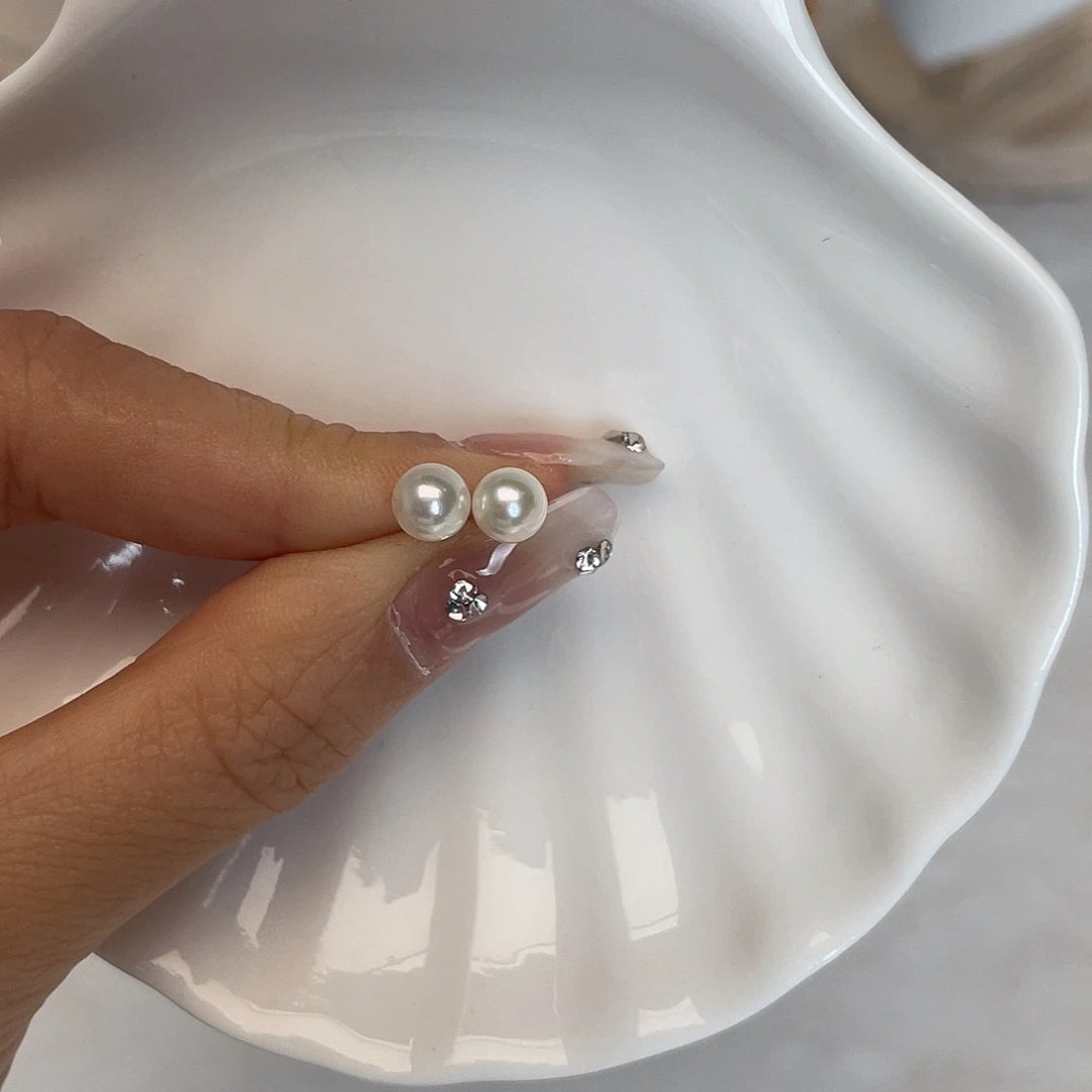 海水珍珠18K金镶嵌耳饰