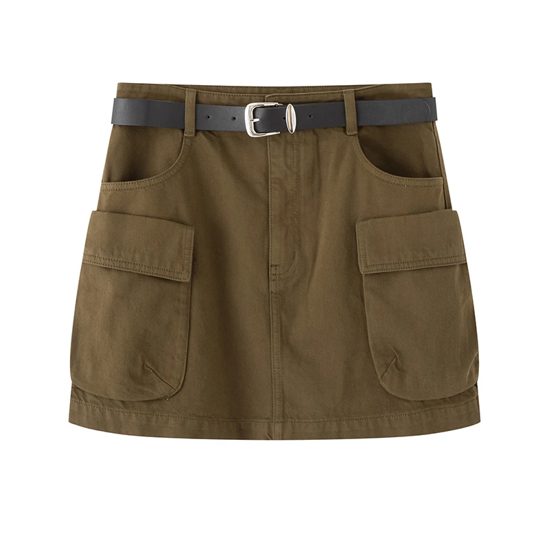 艾诺丝服饰2025夏季高腰工装牛仔半身裙短裙女AR353008