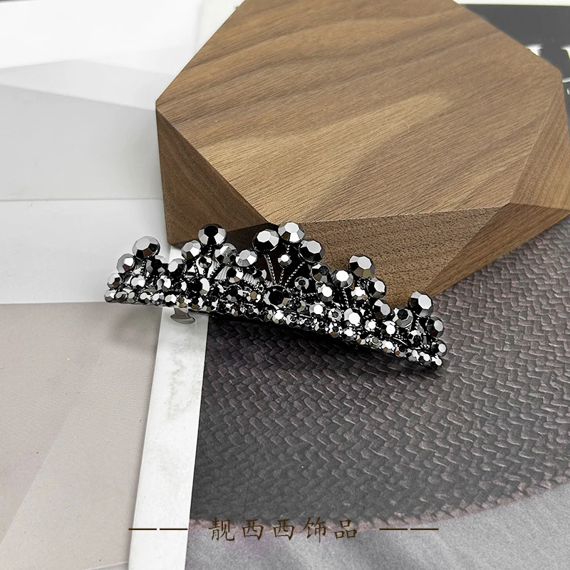 【LXX靓西西】277 满钻皇冠法式氛围感7.8厘米弹簧夹