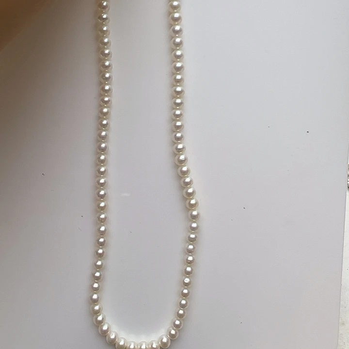 银S925镶嵌淡水珍珠项链5-6mm珍珠项链