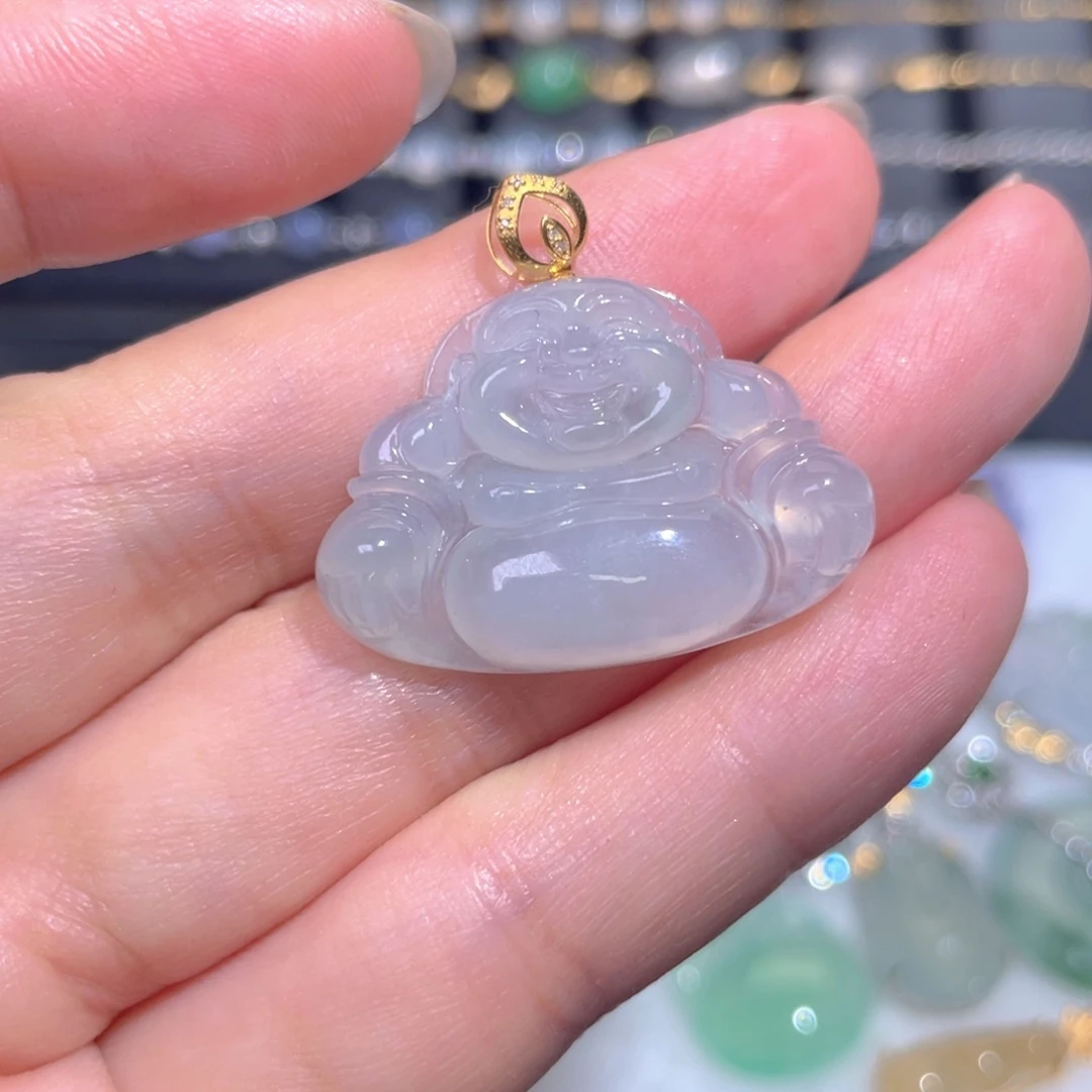 颈饰18K金镶嵌翡翠翡翠