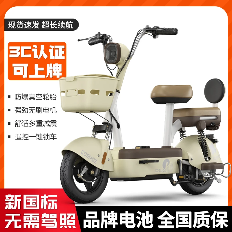 新国标成人两轮电动自行车双人代步长续航强动力电瓶车