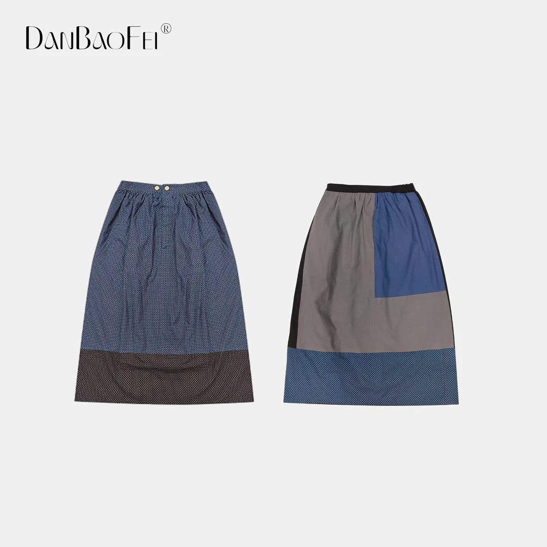 【雅雅】YUYU 复古休闲波点拼接双面穿半身裙 YLM00423