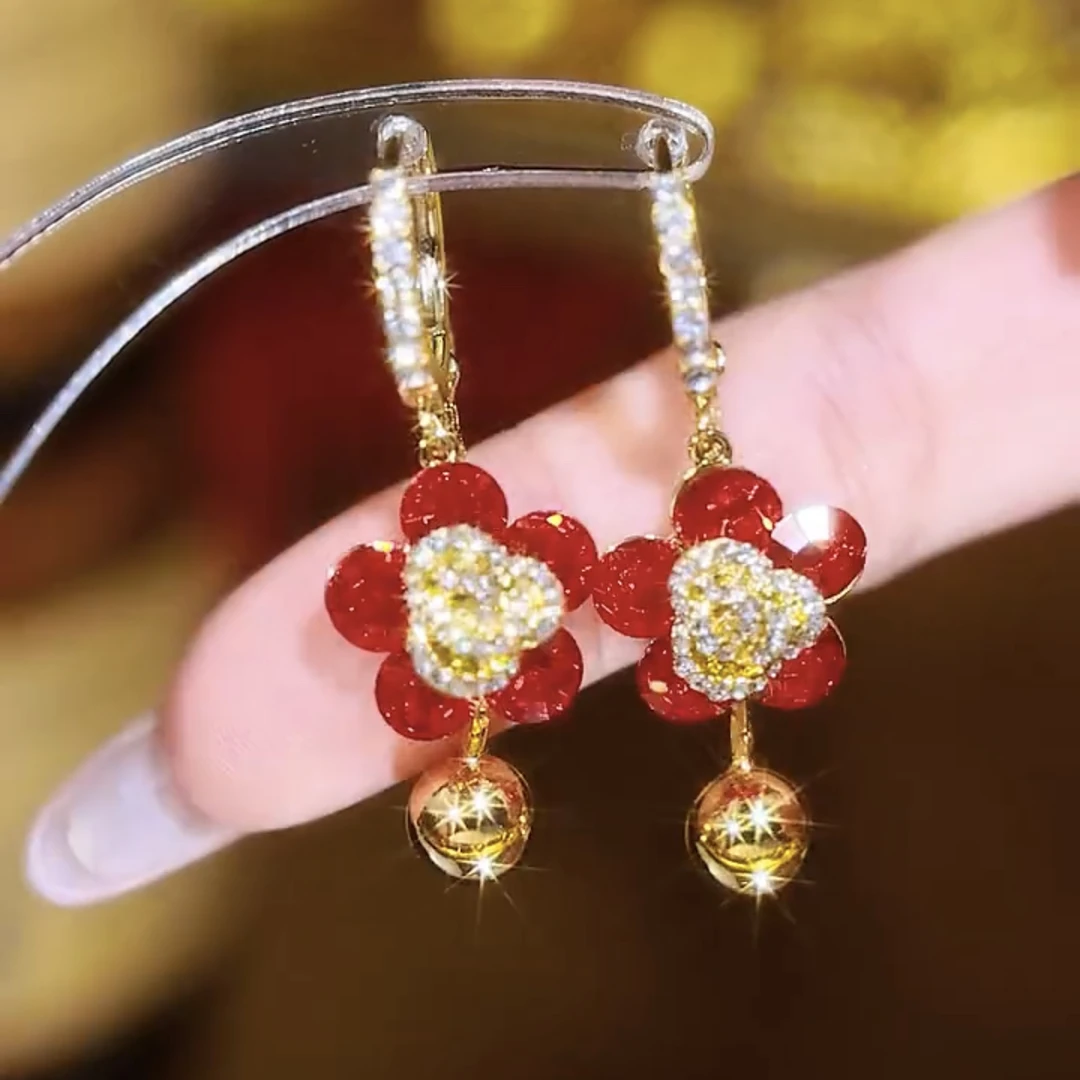 铜合金耳饰 【花好月圆】时尚气质百搭耳环