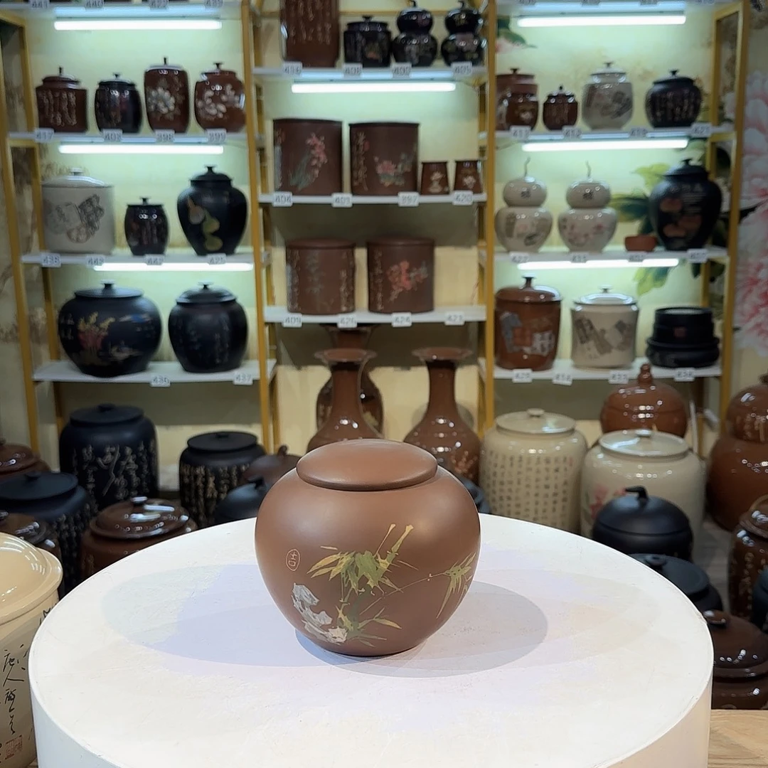 罐05建水紫陶100克茶罐
