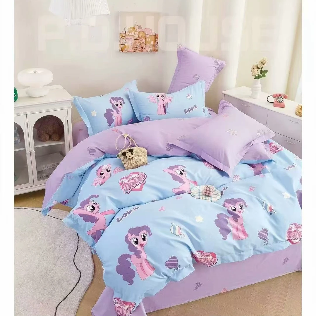 英子家纺-纯棉订制-纯棉高支高密斜纹棉面料-小马宝莉-AB版