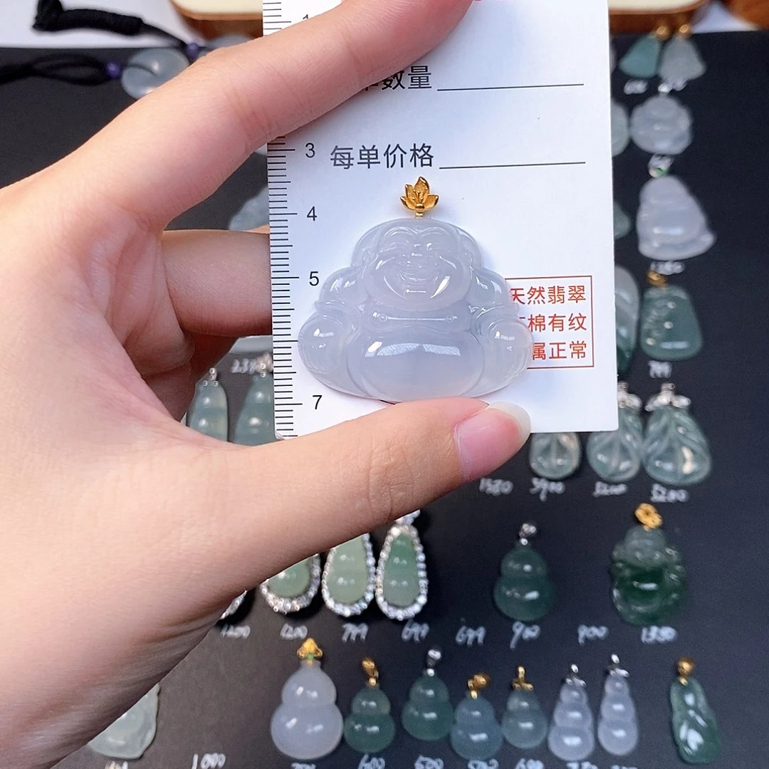 吊坠(不含链)18K金镶嵌翡翠全场缅甸A货翡翠