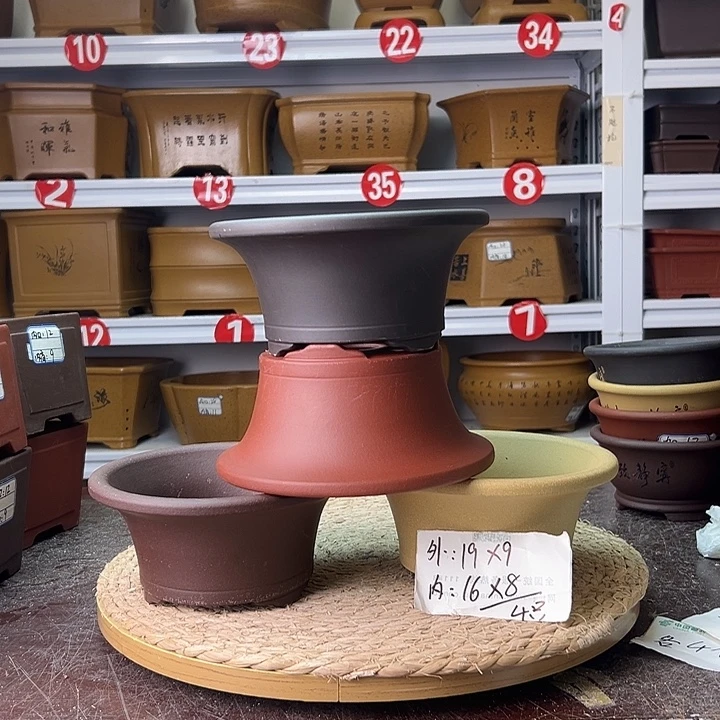 紫砂花盆蛇年大吉