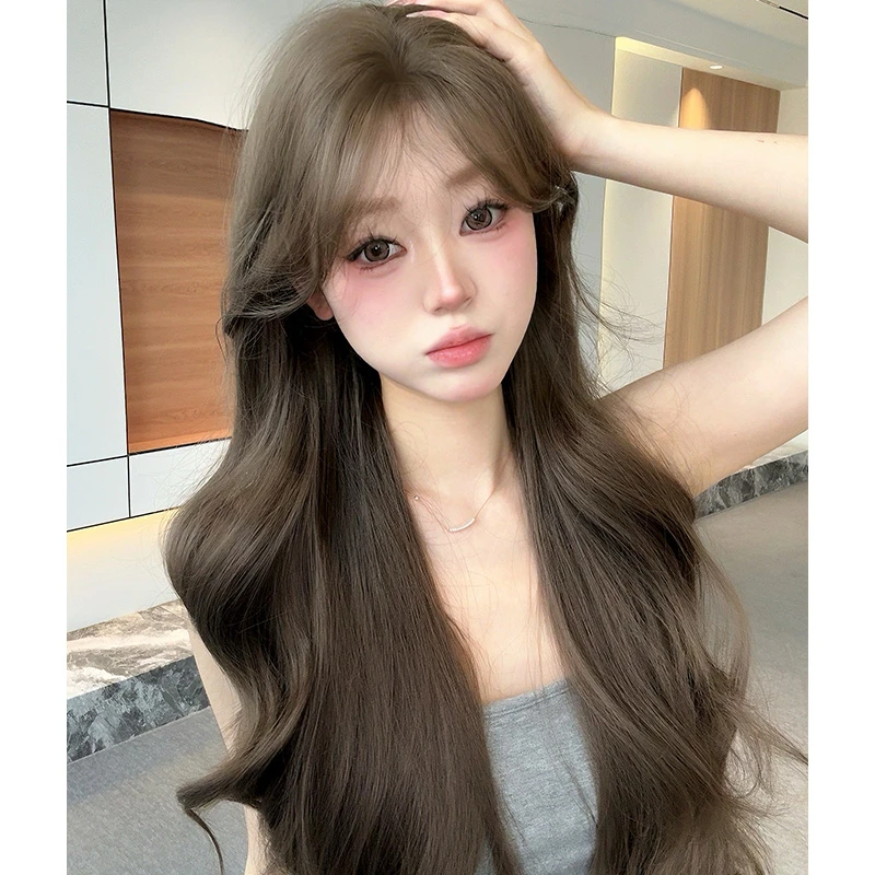 假发女全头套榛果灰棕色长卷发氛围感大波浪时尚减龄整顶发套