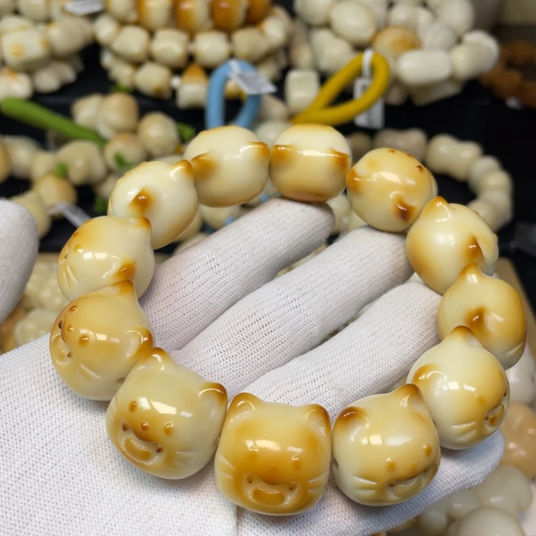 手串菩提根/象牙果110牙牙猫微瑕