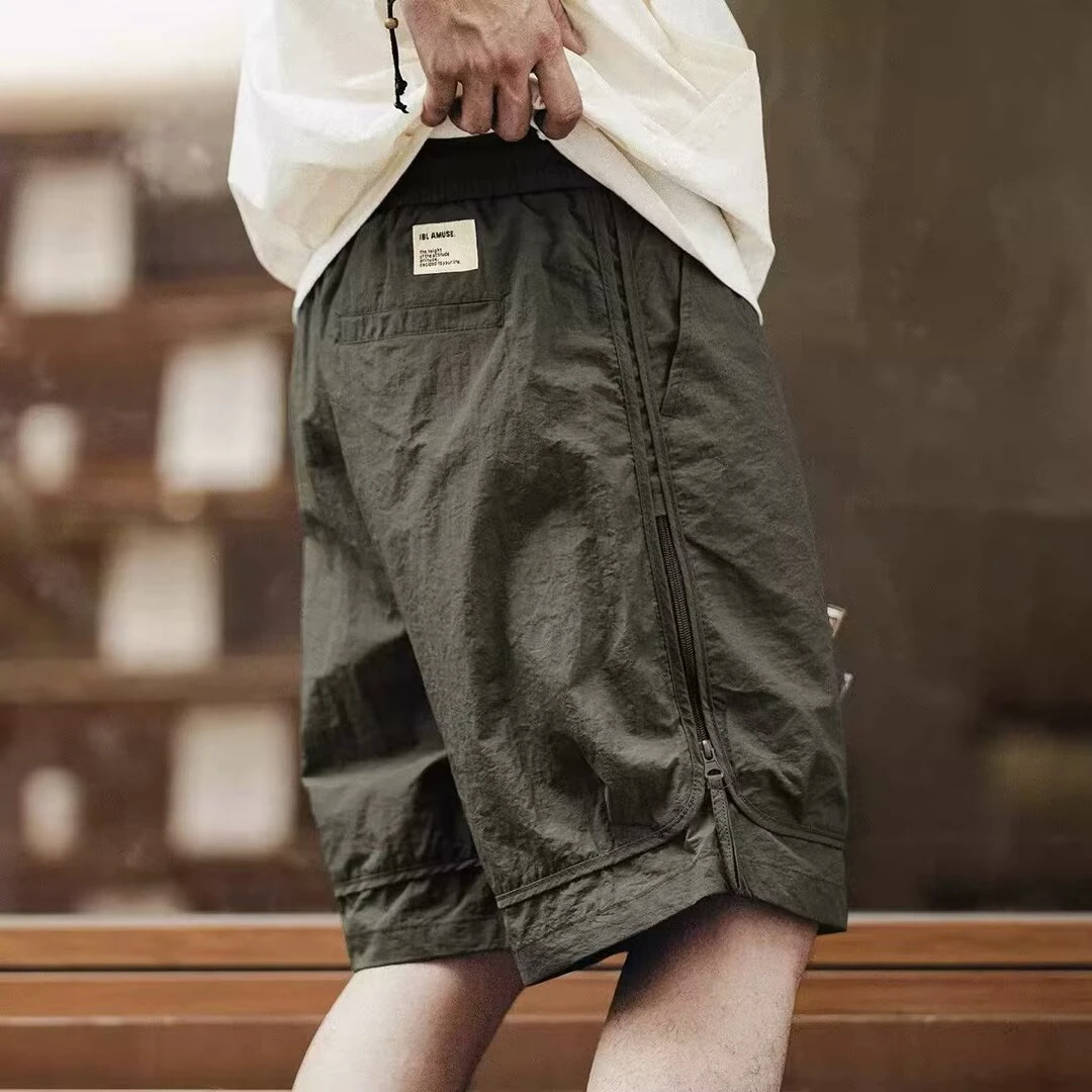 夏季新款黑色工装短裤男潮牌美式休闲宽松百搭拉链运动五分裤子潮