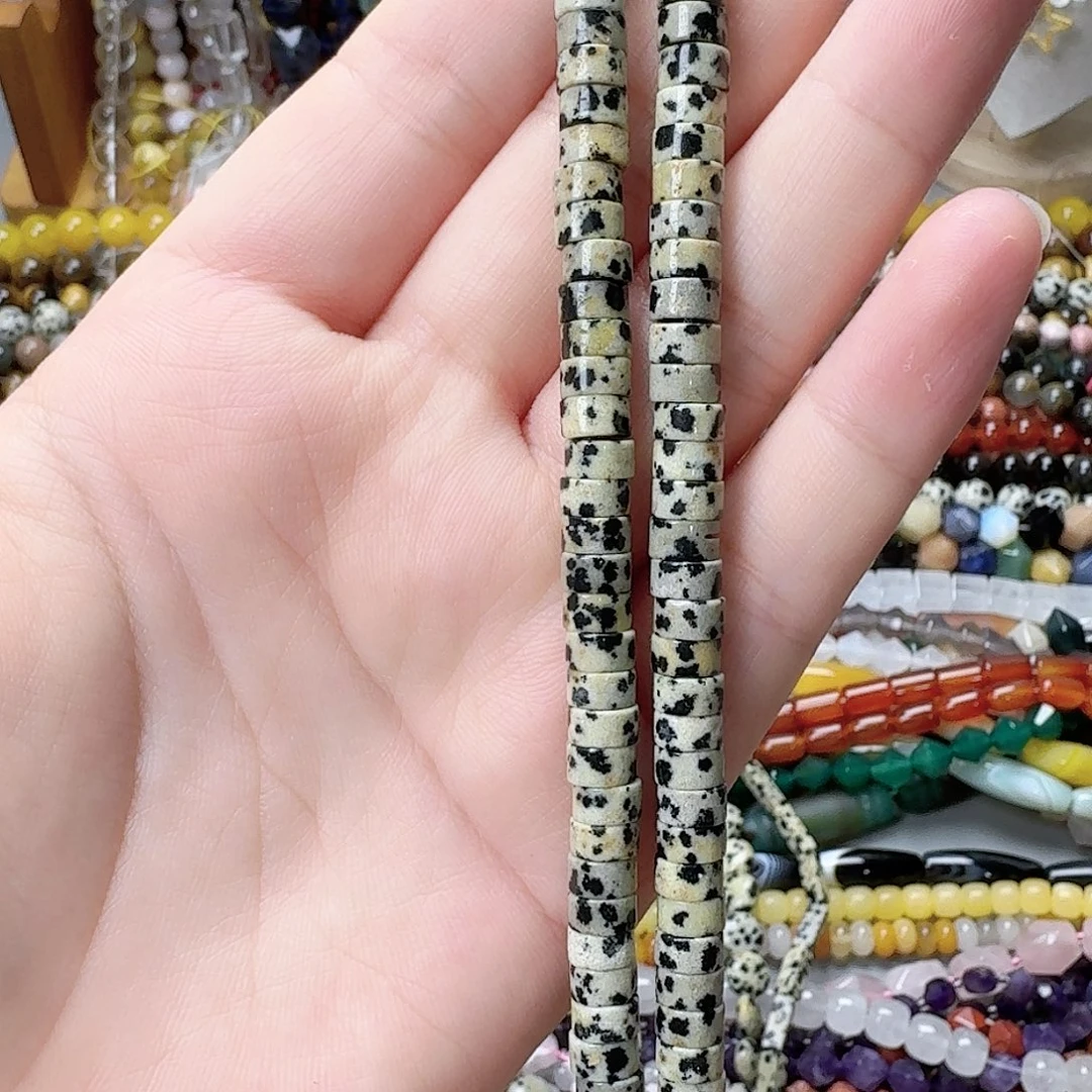 未镶嵌玛瑙/玉髓珠宝半成品斑点石3*6一条