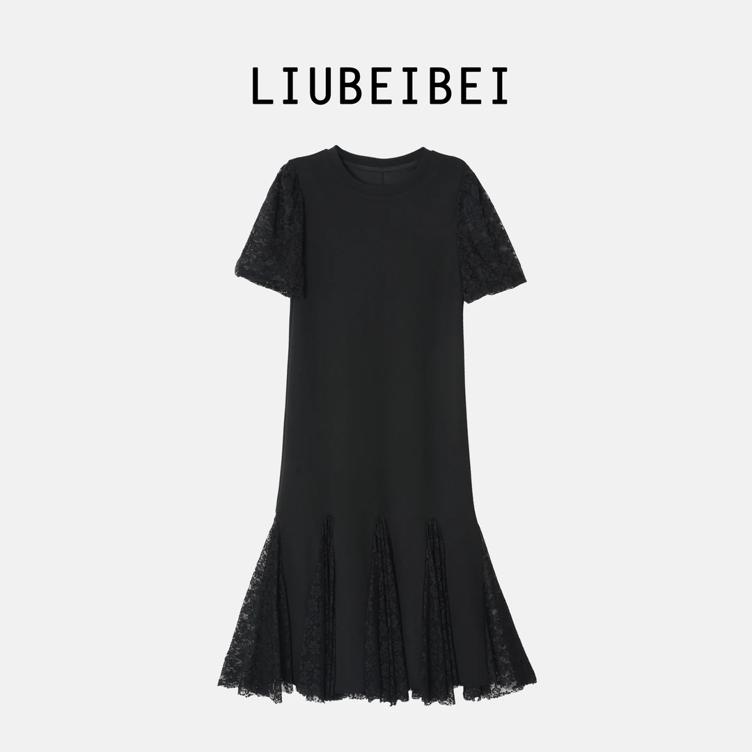 LIUBEIBEI【反转魅力】夏季小众设计感鱼尾显瘦拼接连衣裙-8810