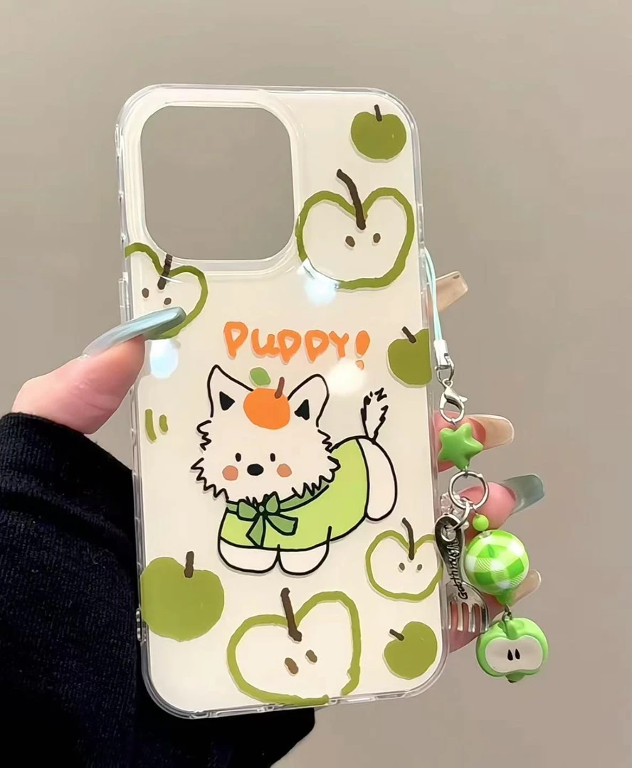 青苹果西高地适用苹果16IMD手机壳VIVO小米创意OPPO华为荣耀大孔