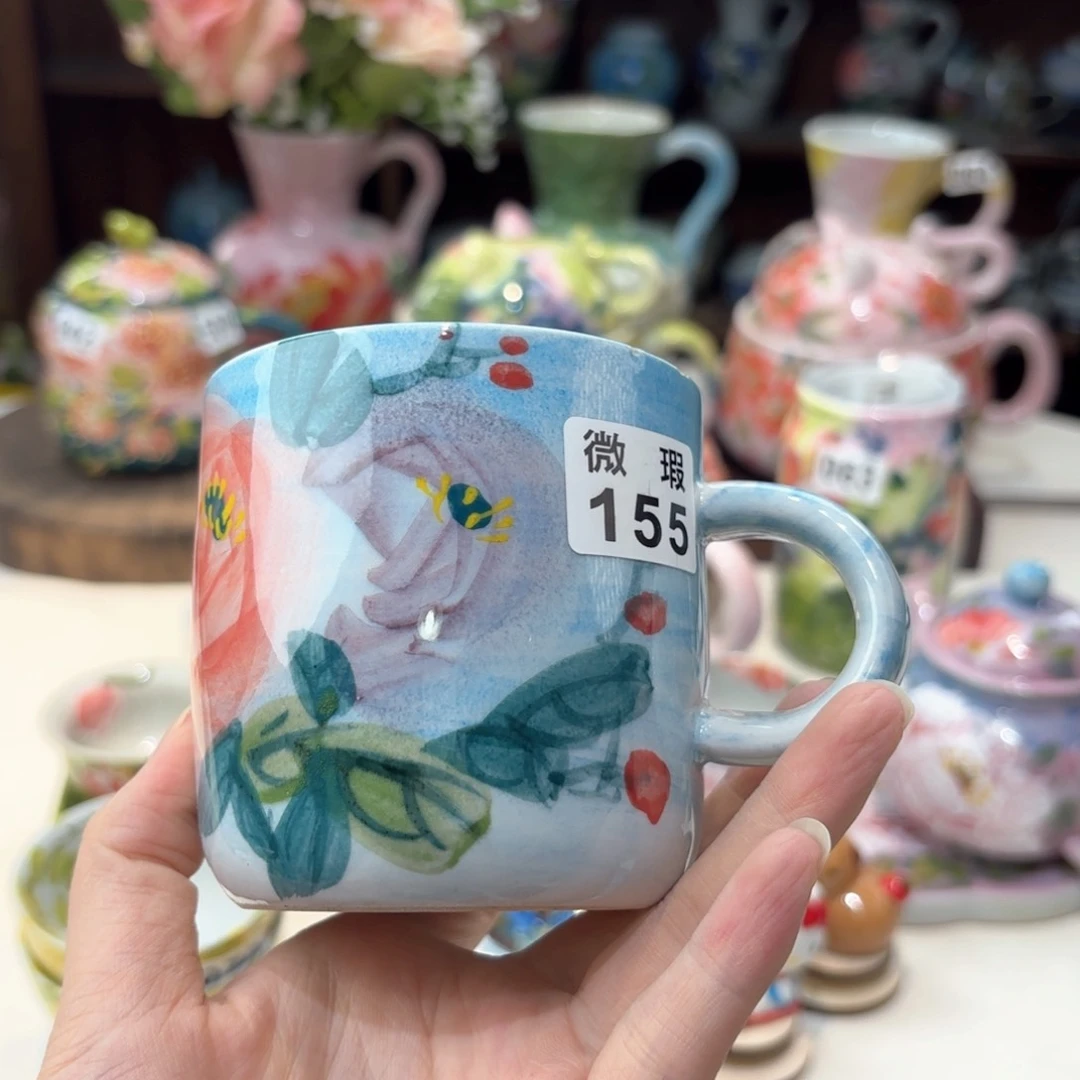 景德镇手绘高温釉下彩陶瓷茶具
