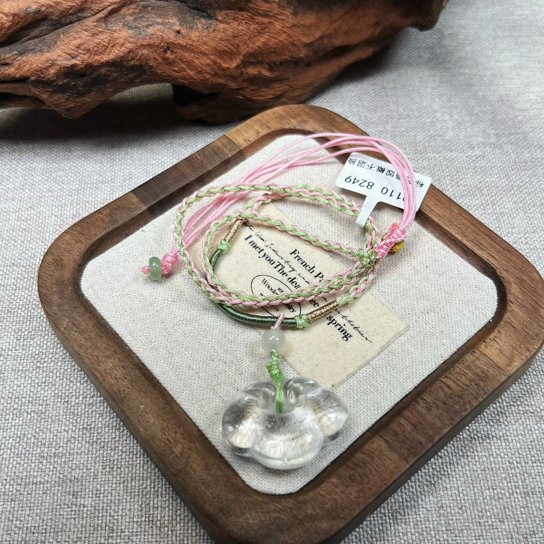 【平安如意锁·白水晶】TGS天然水晶手串原创设计 K110