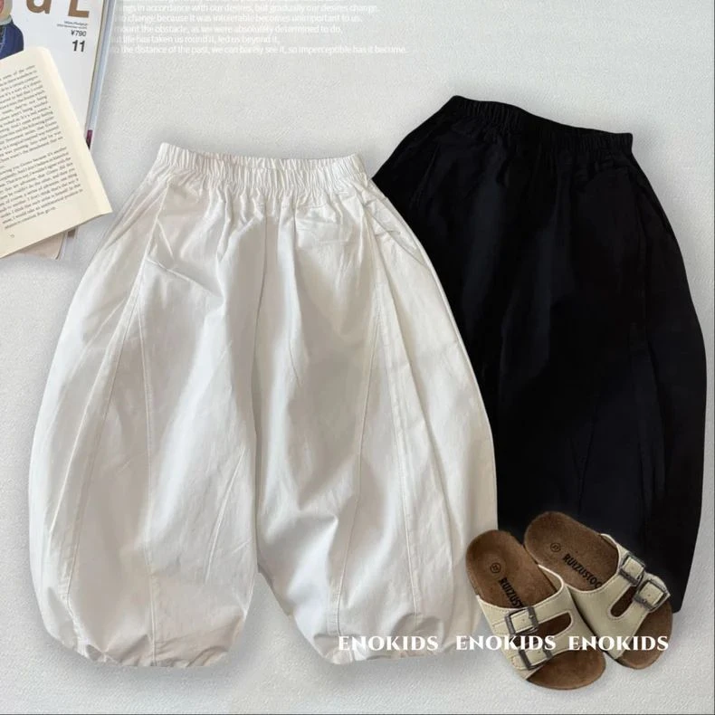 儿童日系棉布宽松灯笼裤春夏新款韩国洋气宽松抽绳束腿休闲裤男宝