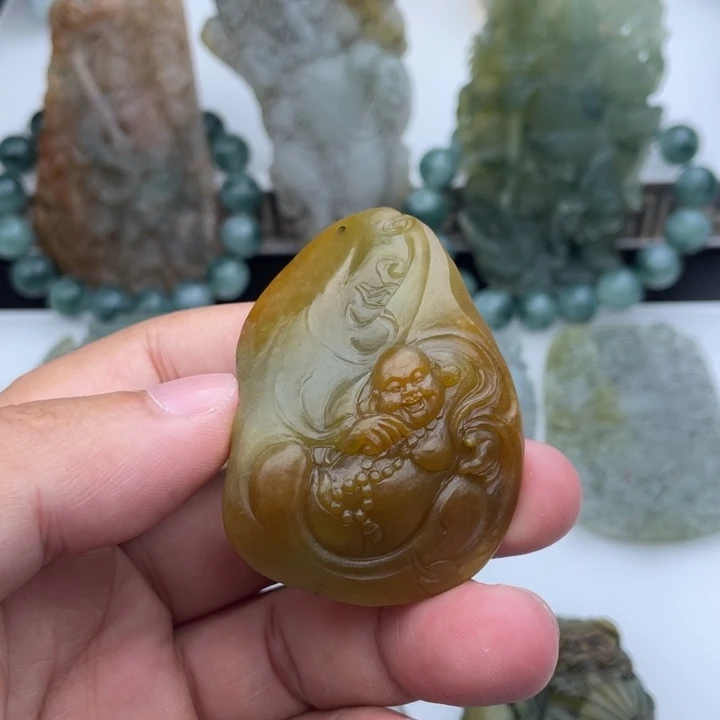 未镶嵌定制翡翠逍遥弥勒佛