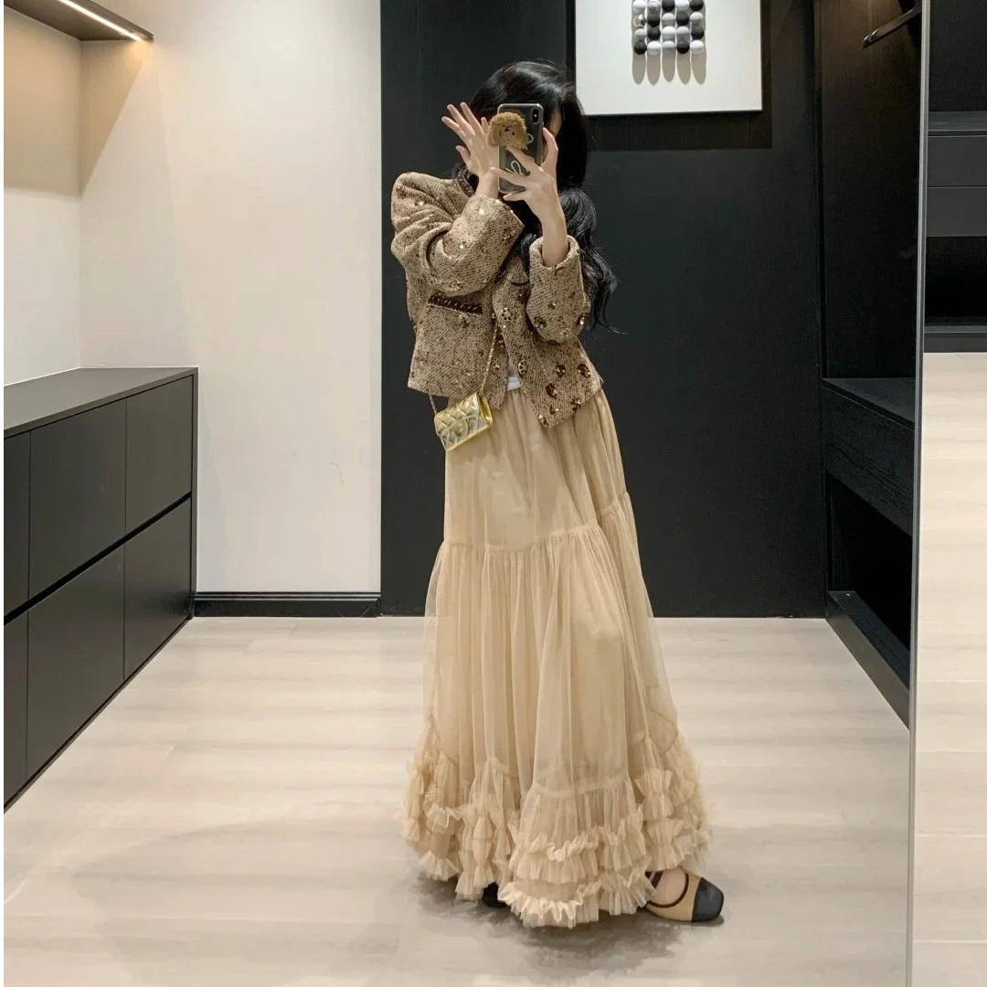 时尚高级时尚小香风宽松显瘦外套女2025春季新款绝美气质半身裙