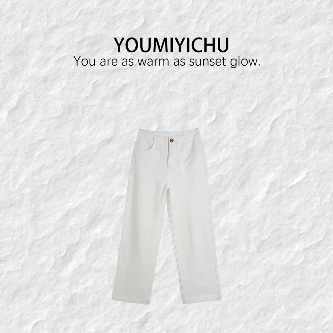 Y.M | 白桦 100%云朵棉韩版休闲百搭款牛仔裤77041